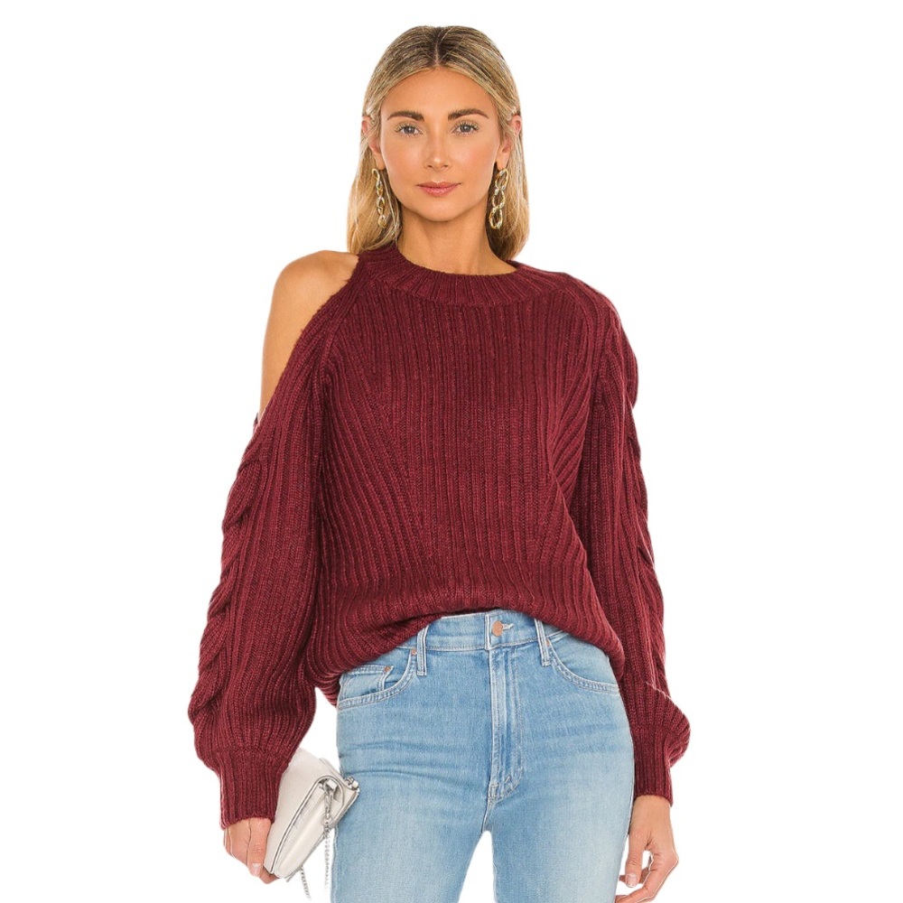 Revolve 525 America Garnet cold shoulder sweater Top Medium